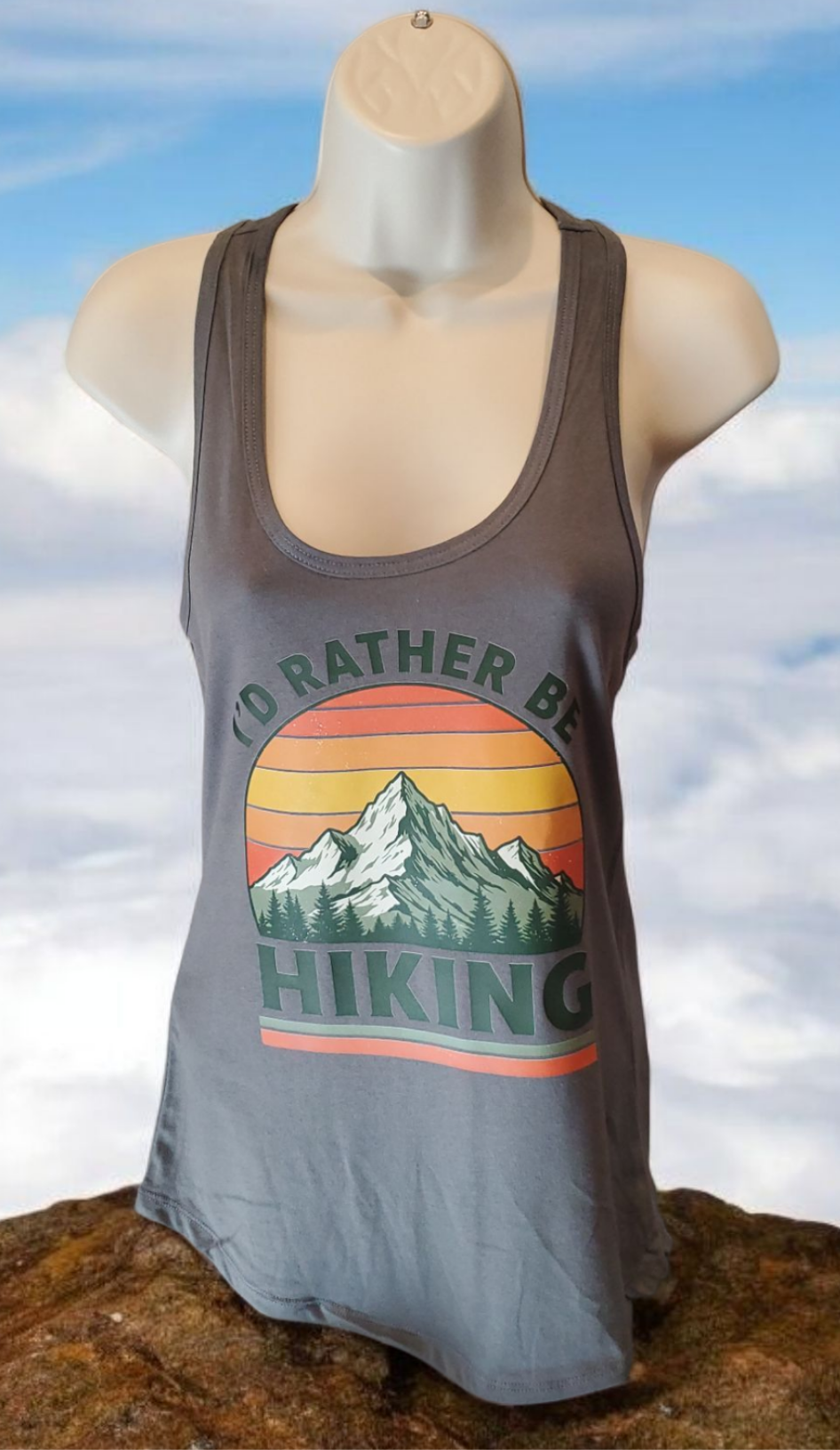 I'd Rather Be Hiking Woman's Racerback Tank Top